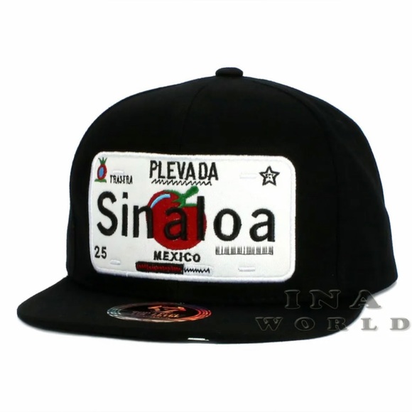 MEXICO Hat State License Plate Snapback Flat Bill Black Baseball Cap- SINALOA - Picture 3 of 6